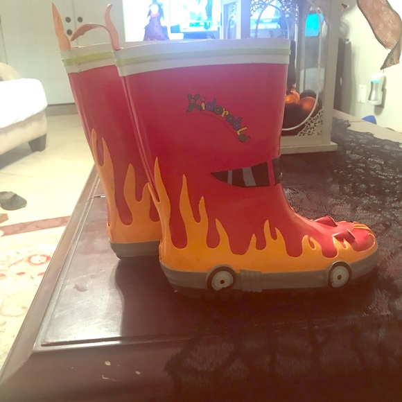 fire truck rain boots